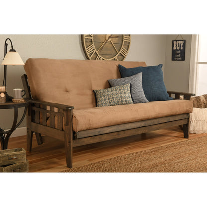 Ensemble futon rustique Somette Tucson pleine grandeur en noyer avec matelas