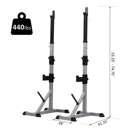 Support à squat/développé couché Soozier Steel 2 pièces à hauteur réglable - N/A