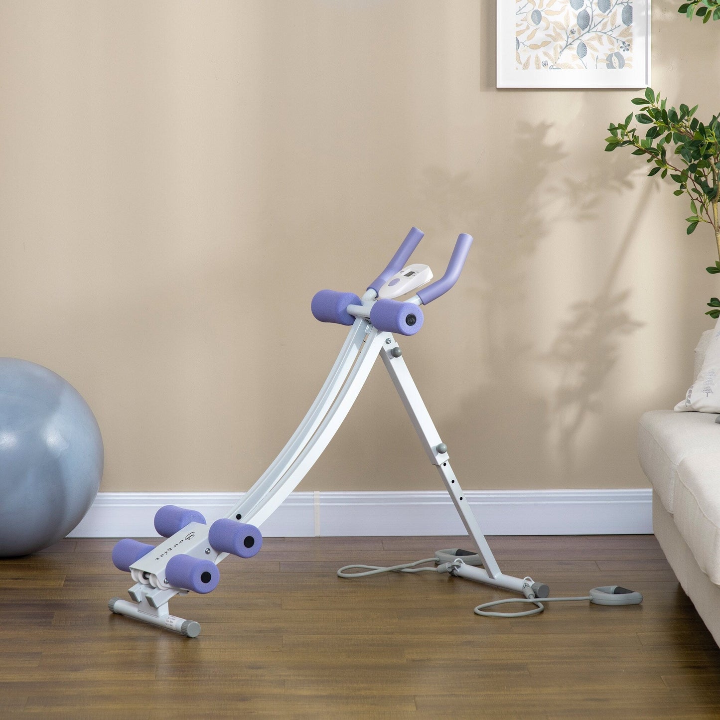 Appareil d'entraînement abdominal pliable Soozier, appareil abdominal avec quatre angles réglables et bandes de résistance pour exercices abdominaux et abdominaux