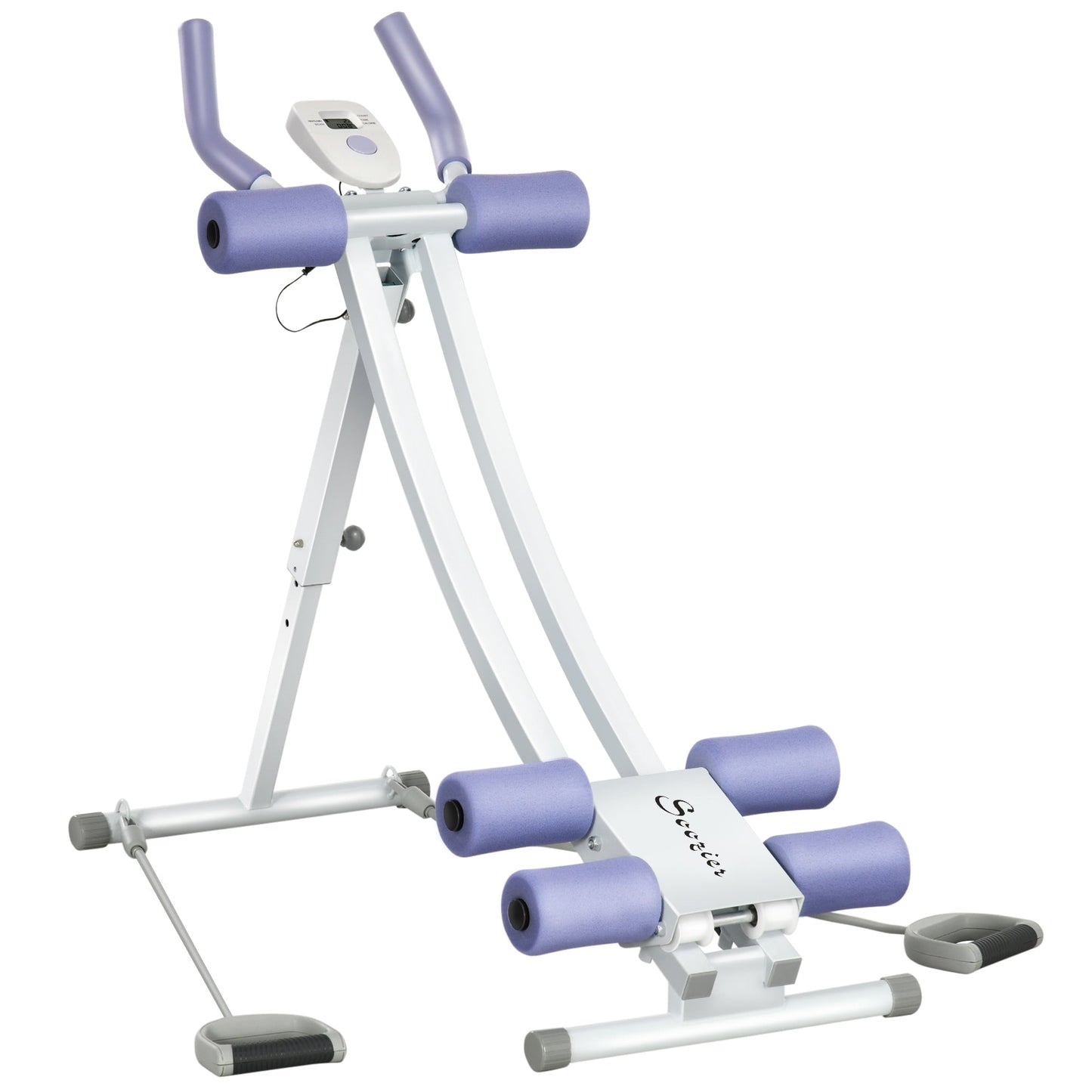 Appareil d'entraînement abdominal pliable Soozier, appareil abdominal avec quatre angles réglables et bandes de résistance pour exercices abdominaux et abdominaux
