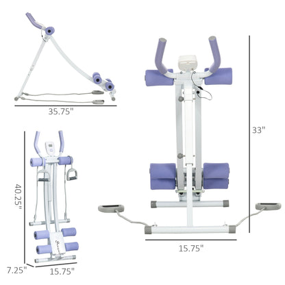 Appareil d'entraînement abdominal pliable Soozier, appareil abdominal avec quatre angles réglables et bandes de résistance pour exercices abdominaux et abdominaux