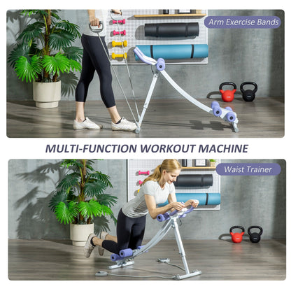 Appareil d'entraînement abdominal pliable Soozier, appareil abdominal avec quatre angles réglables et bandes de résistance pour exercices abdominaux et abdominaux