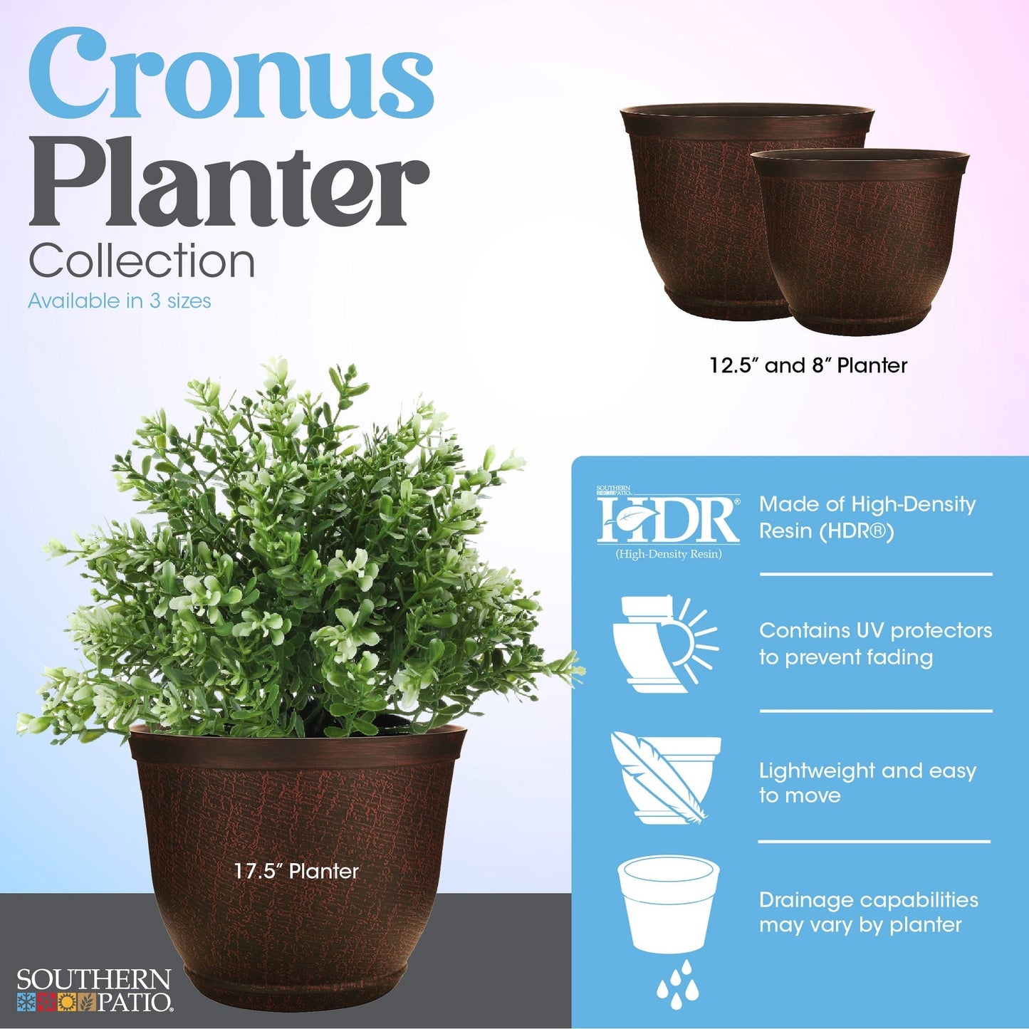 Jardinière Cronus pour patio sud