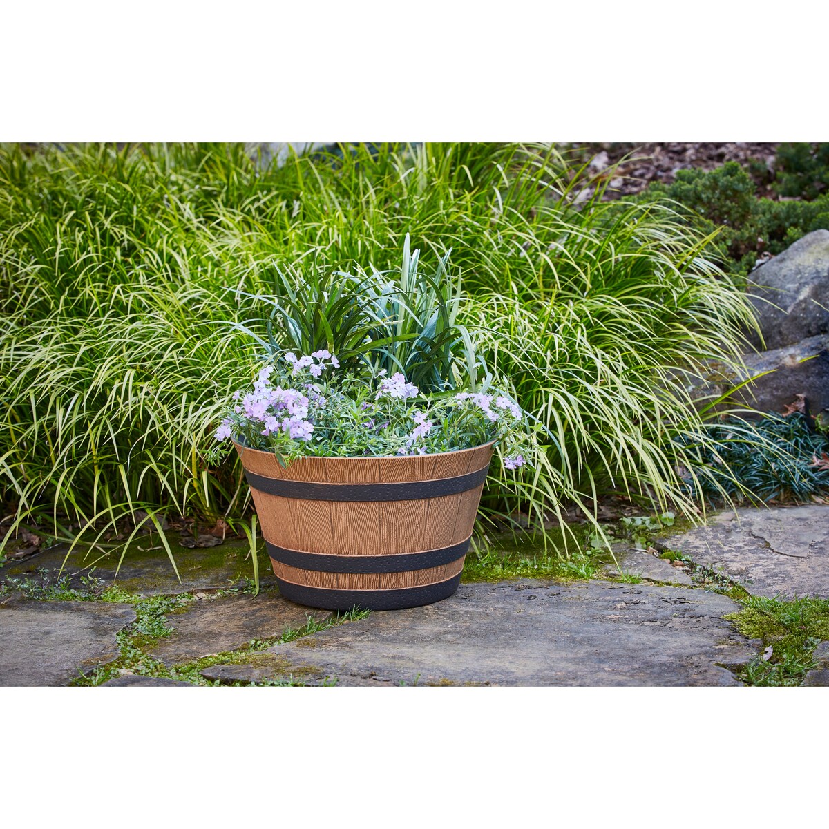 Jardinière en forme de tonneau de whisky Southern Patio