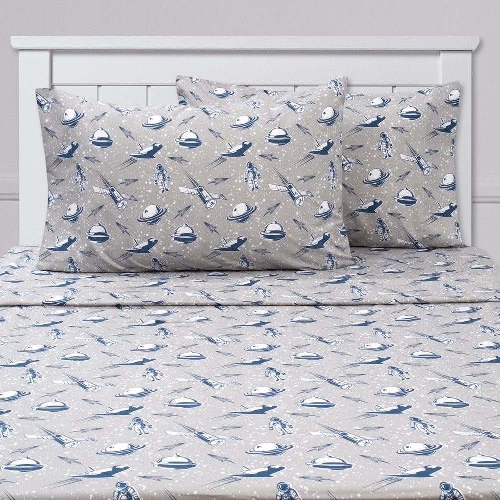 Parure de draps à motifs de vaisseaux spatiaux par Sweet Home Collection - Multi
