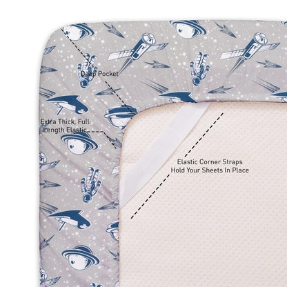 Parure de draps à motifs de vaisseaux spatiaux par Sweet Home Collection - Multi