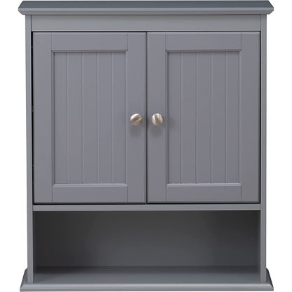 Spirich - Meuble de rangement mural gain de place au-dessus des toilettes avec porte, en bois, blanc