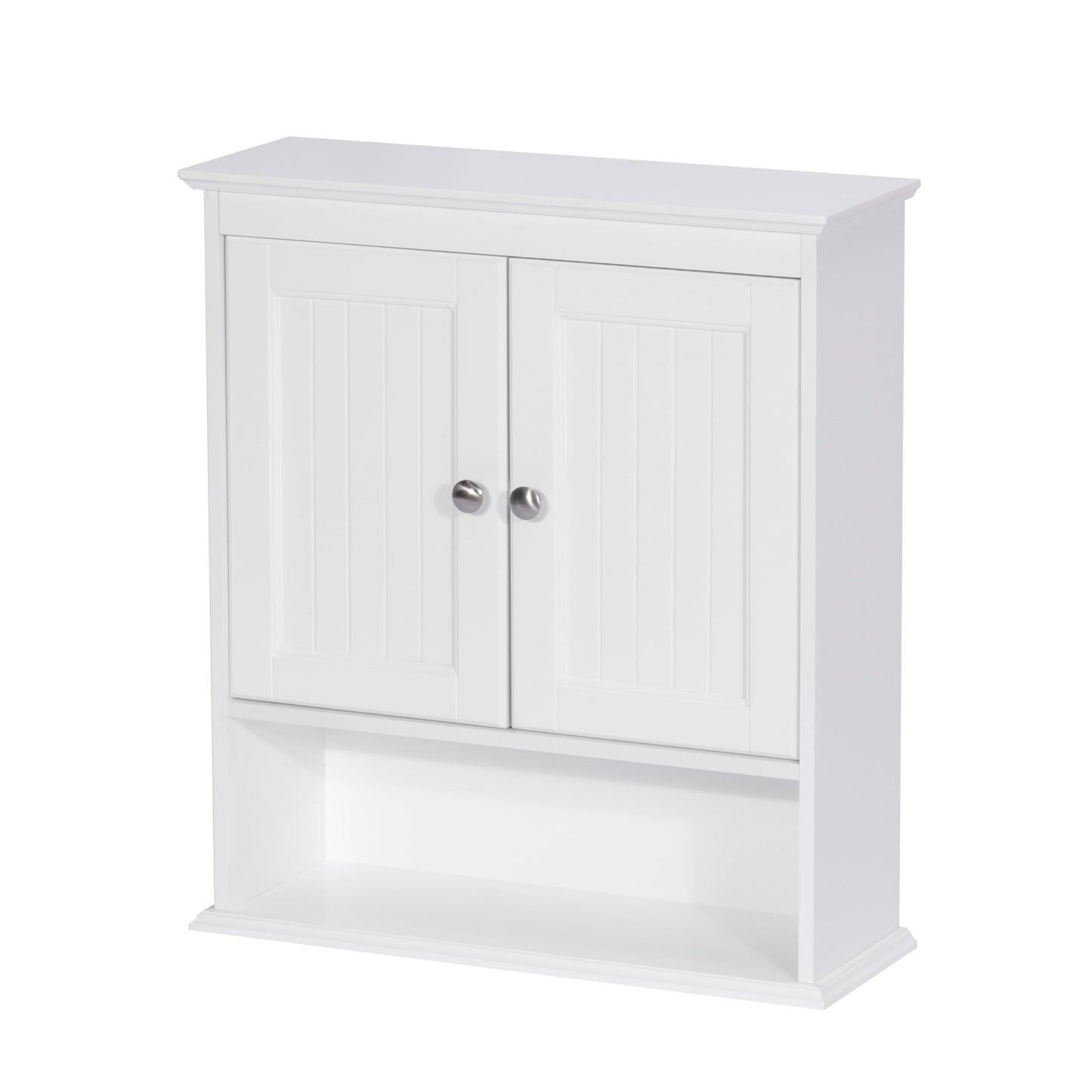Spirich - Meuble de rangement mural gain de place au-dessus des toilettes avec porte, en bois, blanc