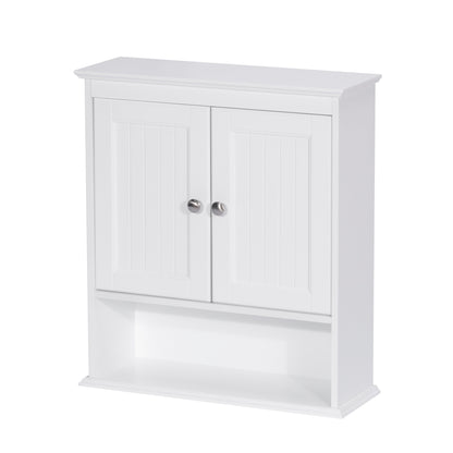 Spirich - Meuble de rangement mural gain de place au-dessus des toilettes avec porte, en bois, blanc