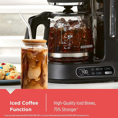 Cafetière Split Brew 12 tasses, café glacé/chaud, programmable, touche rapide, maintien au chaud 4 heures