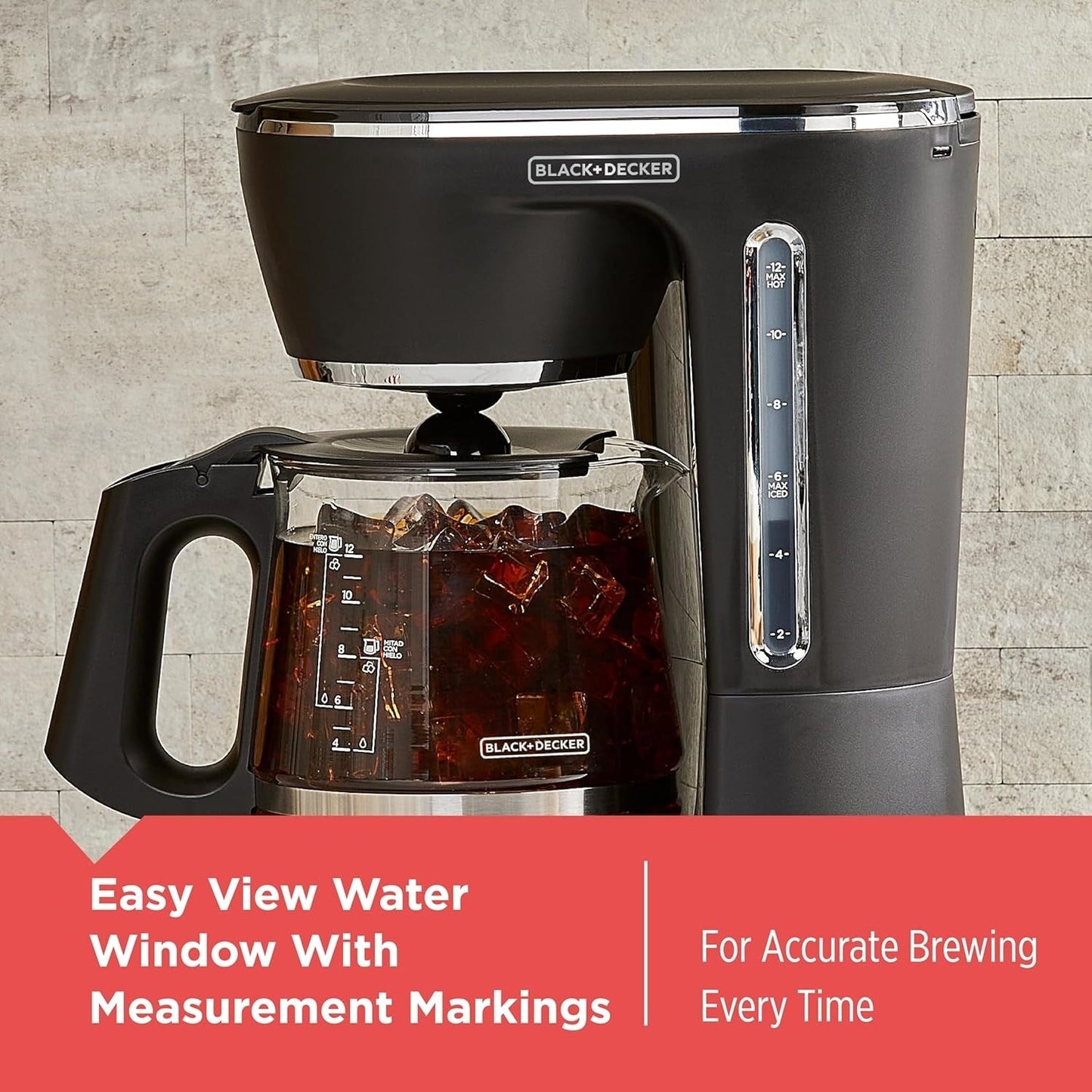 Cafetière Split Brew 12 tasses, café glacé/chaud, programmable, touche rapide, maintien au chaud 4 heures