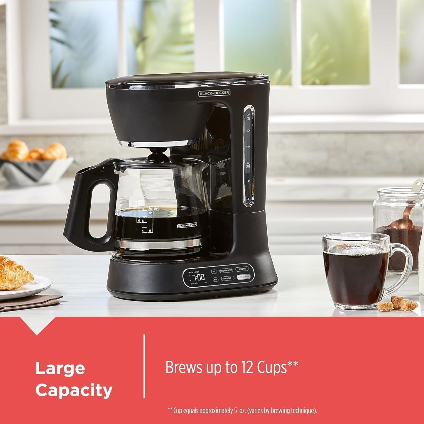 Cafetière Split Brew 12 tasses, café glacé/chaud, programmable, touche rapide, maintien au chaud 4 heures
