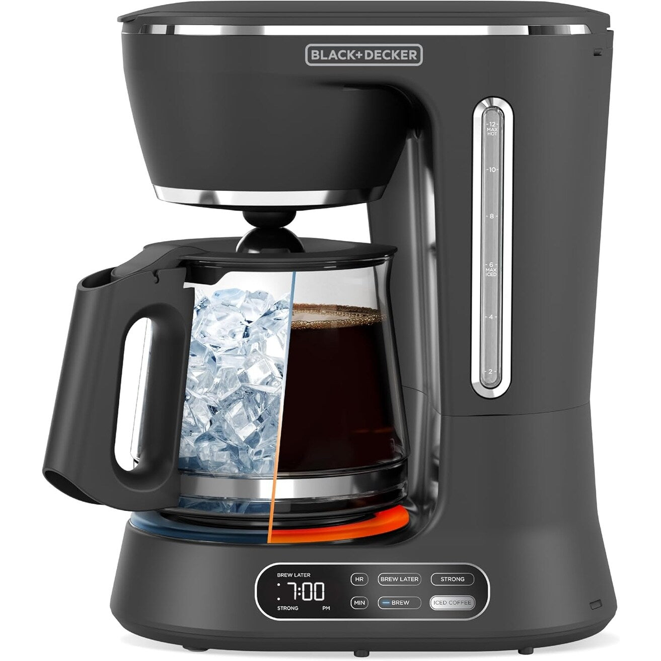 Cafetière Split Brew 12 tasses, café glacé/chaud, programmable, touche rapide, maintien au chaud 4 heures