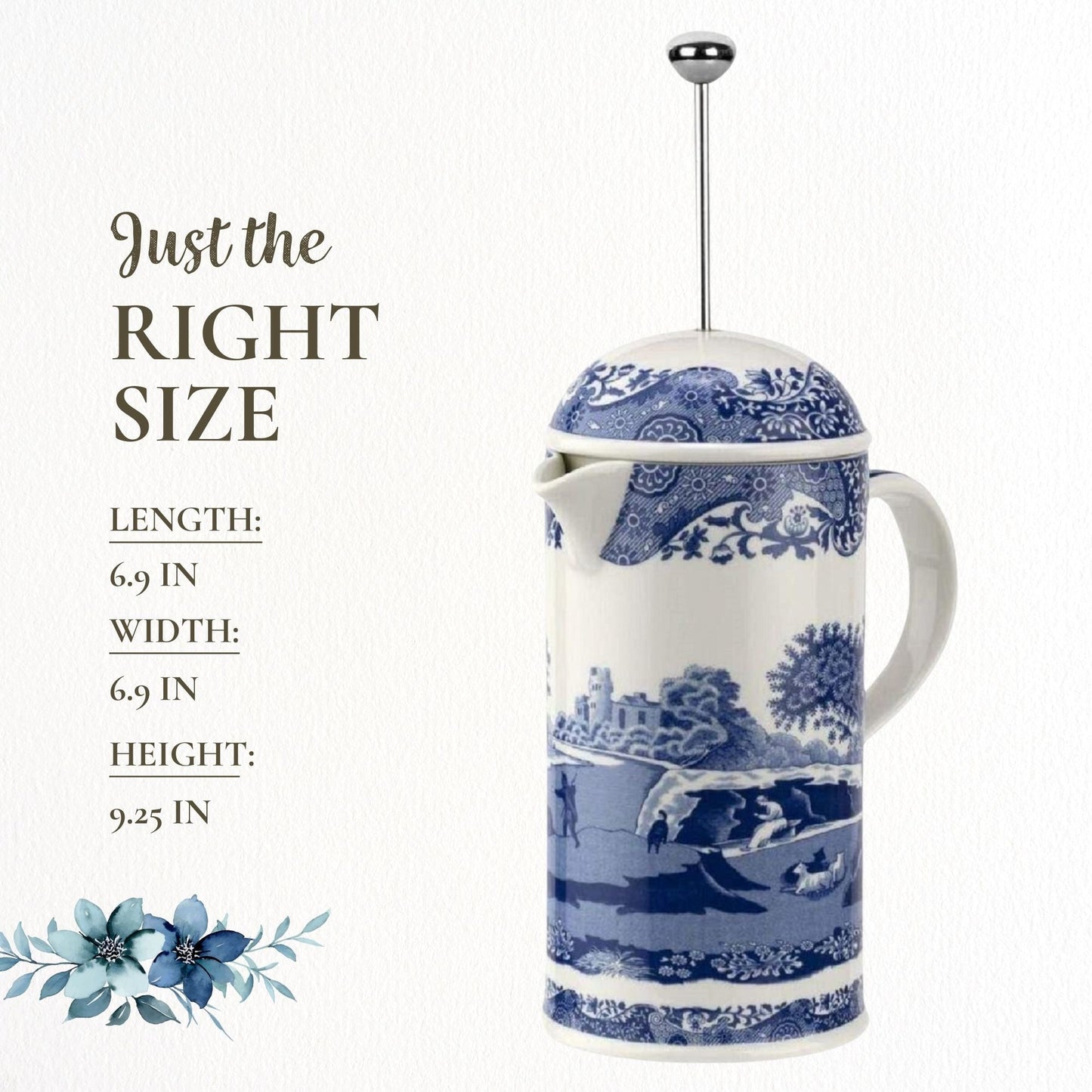 Cafetière italienne à piston Spode Blue - 28 onces
