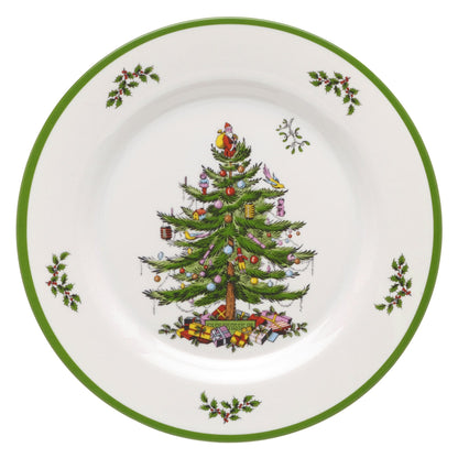 Ensemble de 4 assiettes plates en mélamine Spode motif sapin de Noël - 11 D