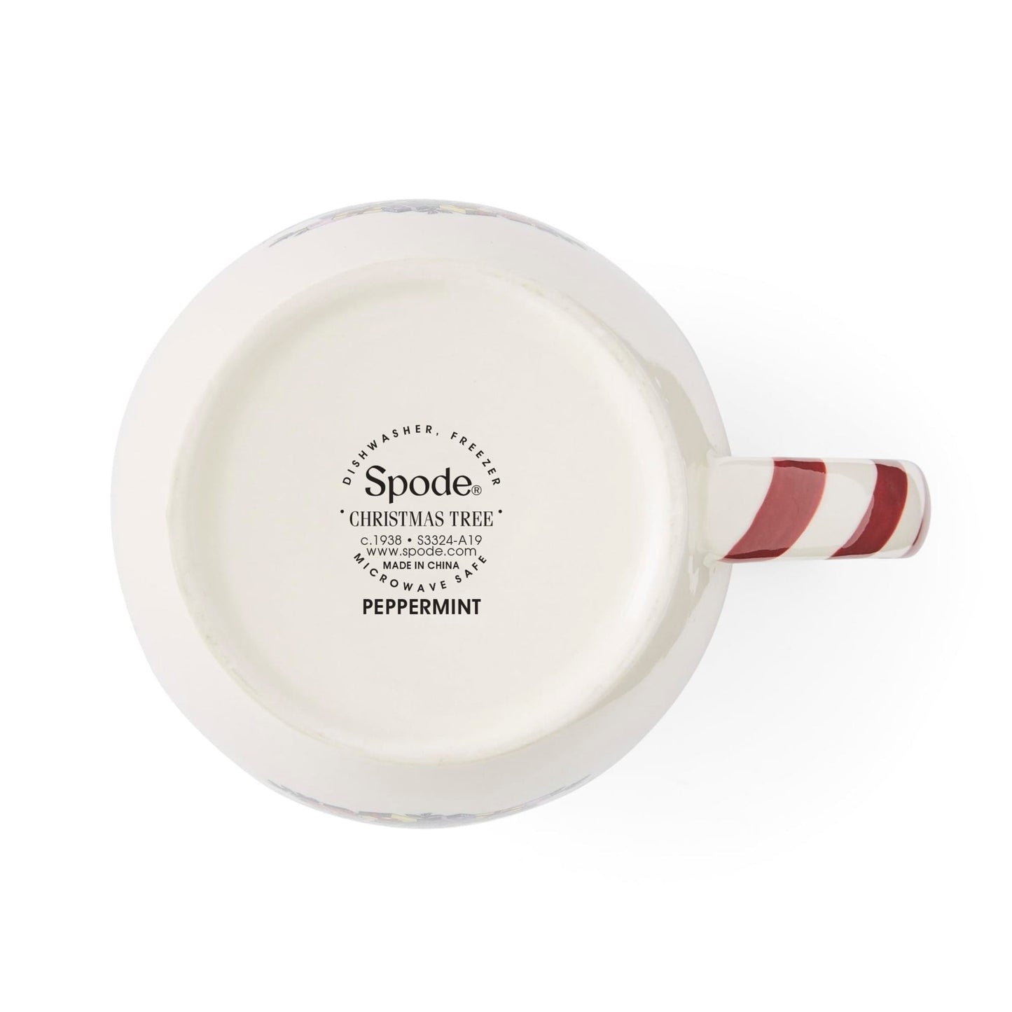 Ensemble de 4 tasses Spode à la menthe poivrée en forme de sapin de Noël