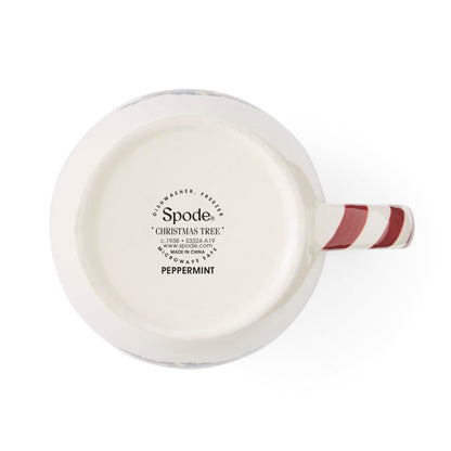 Ensemble de 4 tasses Spode à la menthe poivrée en forme de sapin de Noël