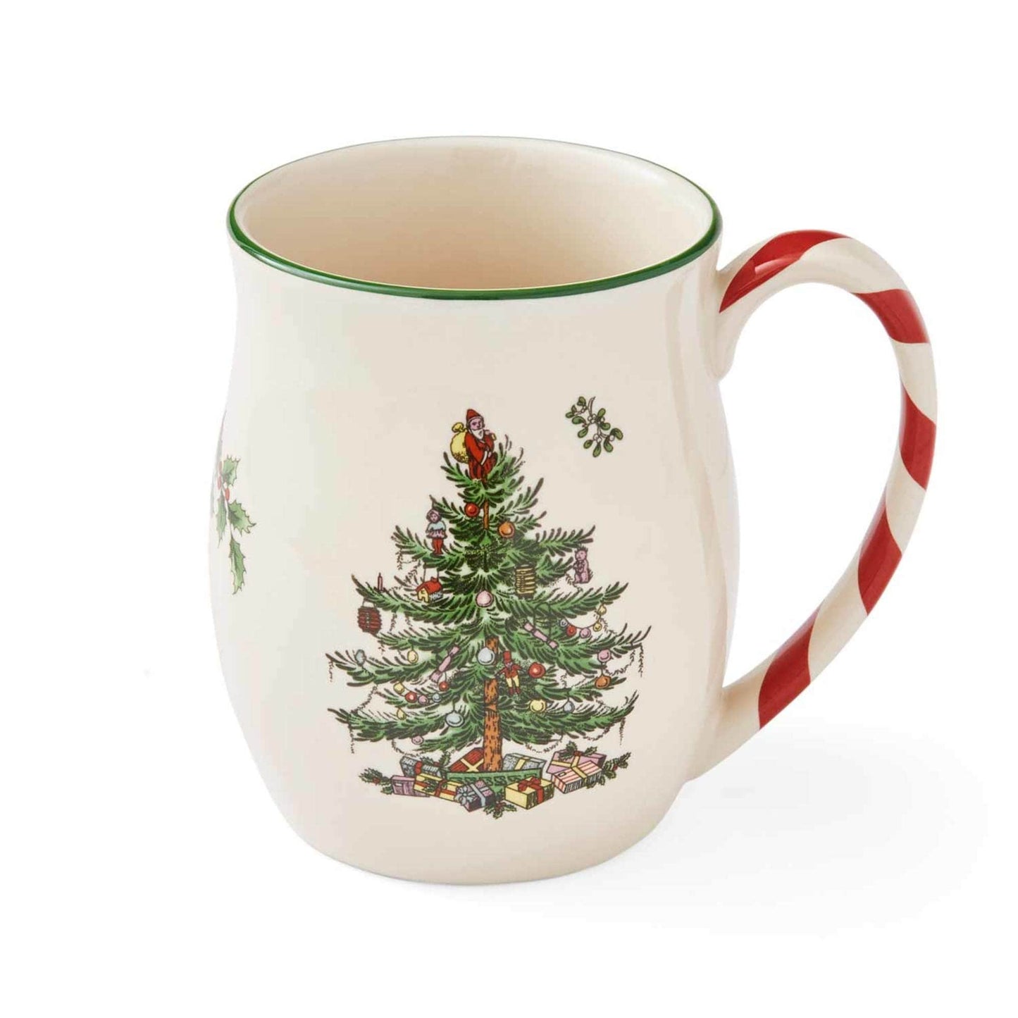 Ensemble de 4 tasses Spode à la menthe poivrée en forme de sapin de Noël