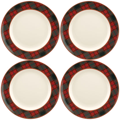 Ensemble de 4 assiettes à dîner en tartan Spode Christmas Tree - 10,5 pouces
