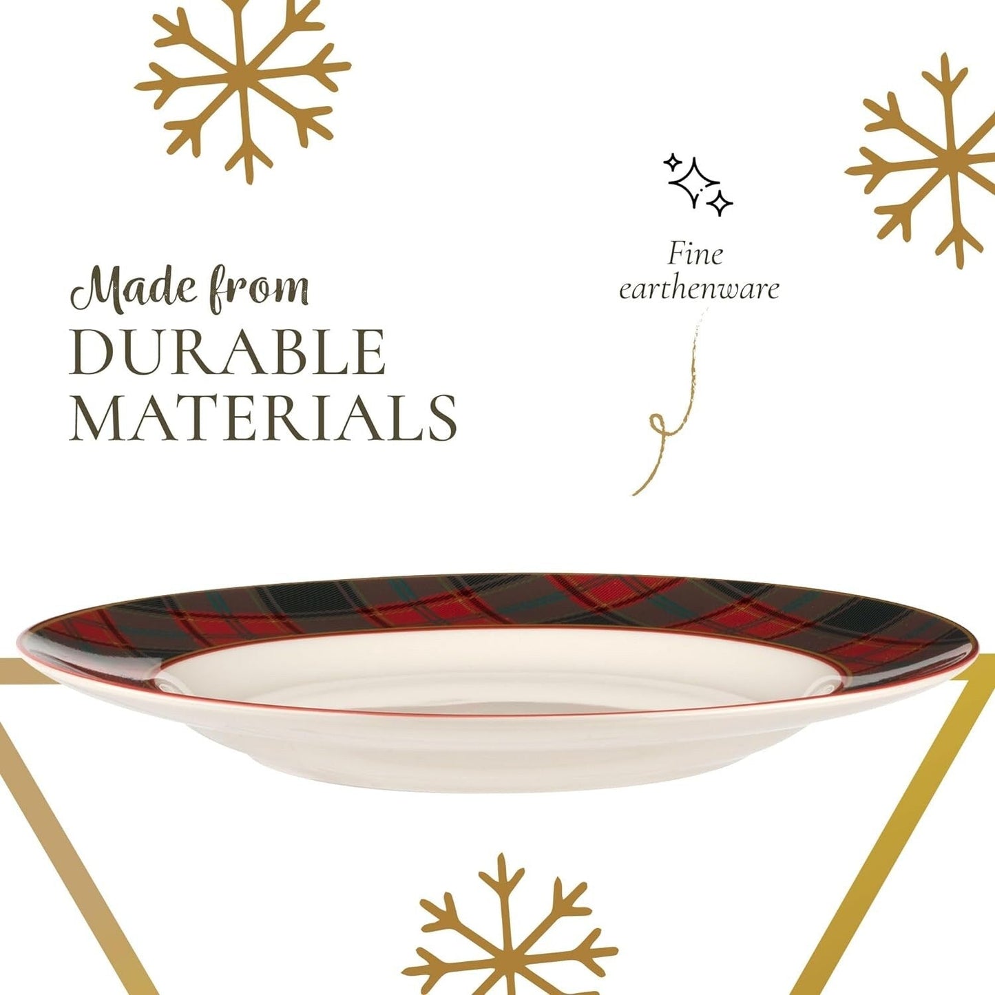 Ensemble de 4 assiettes à dîner en tartan Spode Christmas Tree - 10,5 pouces