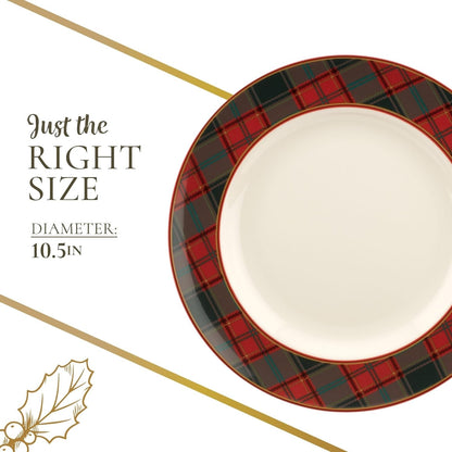 Ensemble de 4 assiettes à dîner en tartan Spode Christmas Tree - 10,5 pouces