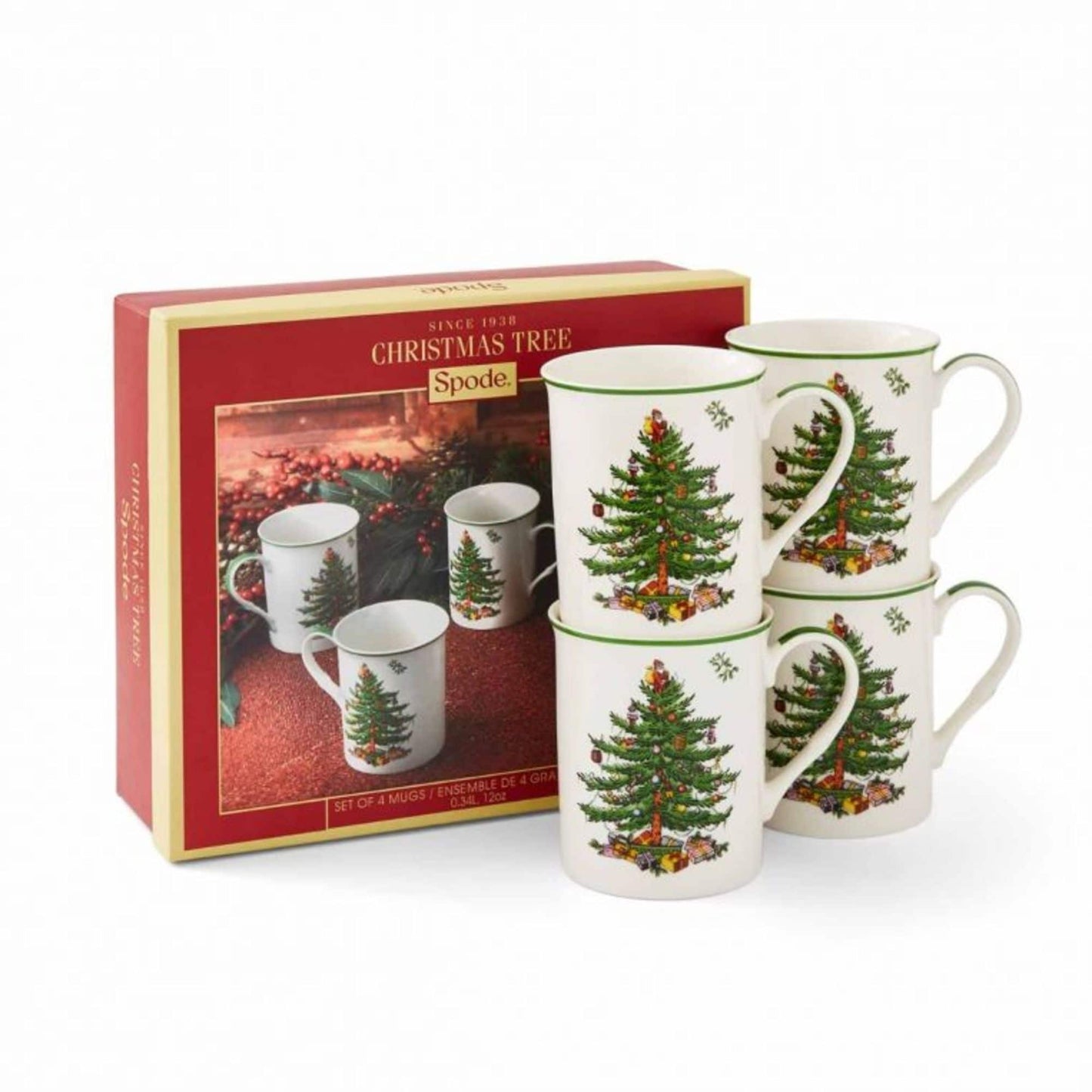 Lot de 2 tasses empilables Spode en forme de sapin de Noël
