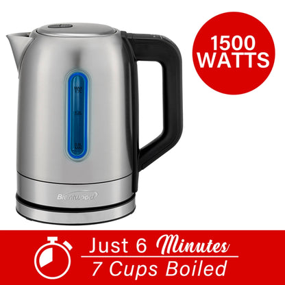 Bouilloire électrique en acier inoxydable de 7,2 tasses avec 5 préréglages