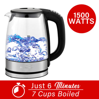 Bouilloire électrique en acier inoxydable de 7,2 tasses avec 6 préréglages