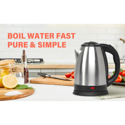Bouilloire électrique en acier inoxydable, 1,7 L, arrêt automatique, 1 000 W, argent (noir)