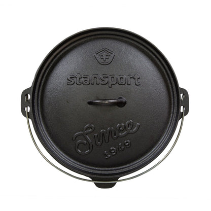 Cocotte en fonte pré-assaisonnée Stansport 8 QT à fond plat - 12 L x 12 l x 5 H