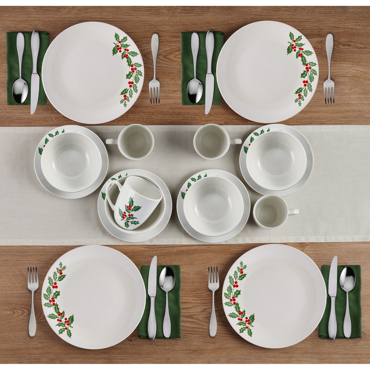 Service de table Studio Nova Holiday Cheer, 16 pièces, service pour 4 personnes, multicolore