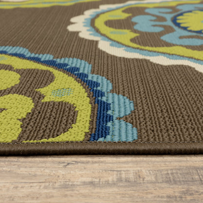 Tapis d'intérieur/extérieur à médaillons floraux Vista Home Catalina--