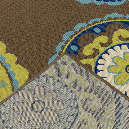 Tapis d'intérieur/extérieur à médaillons floraux Vista Home Catalina--