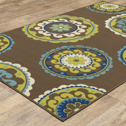 Tapis d'intérieur/extérieur à médaillons floraux Vista Home Catalina--