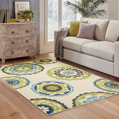 Tapis d'intérieur/extérieur à médaillons floraux Vista Home Catalina--