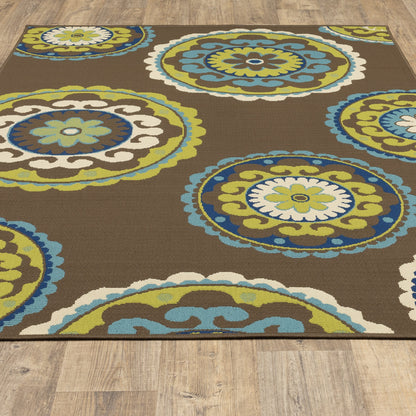Tapis d'intérieur/extérieur à médaillons floraux Vista Home Catalina--