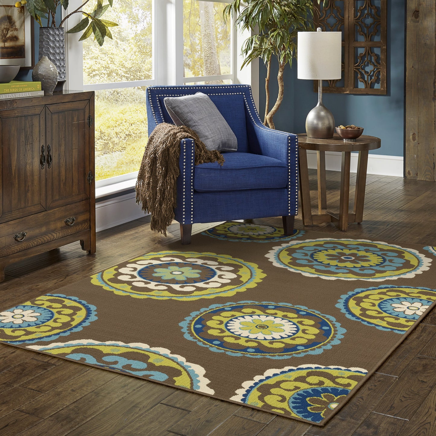 Tapis d'intérieur/extérieur à médaillons floraux Vista Home Catalina--