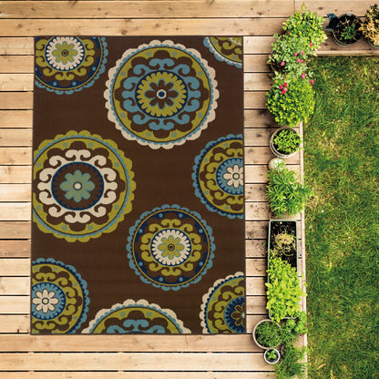 Tapis d'intérieur/extérieur à médaillons floraux Vista Home Catalina--