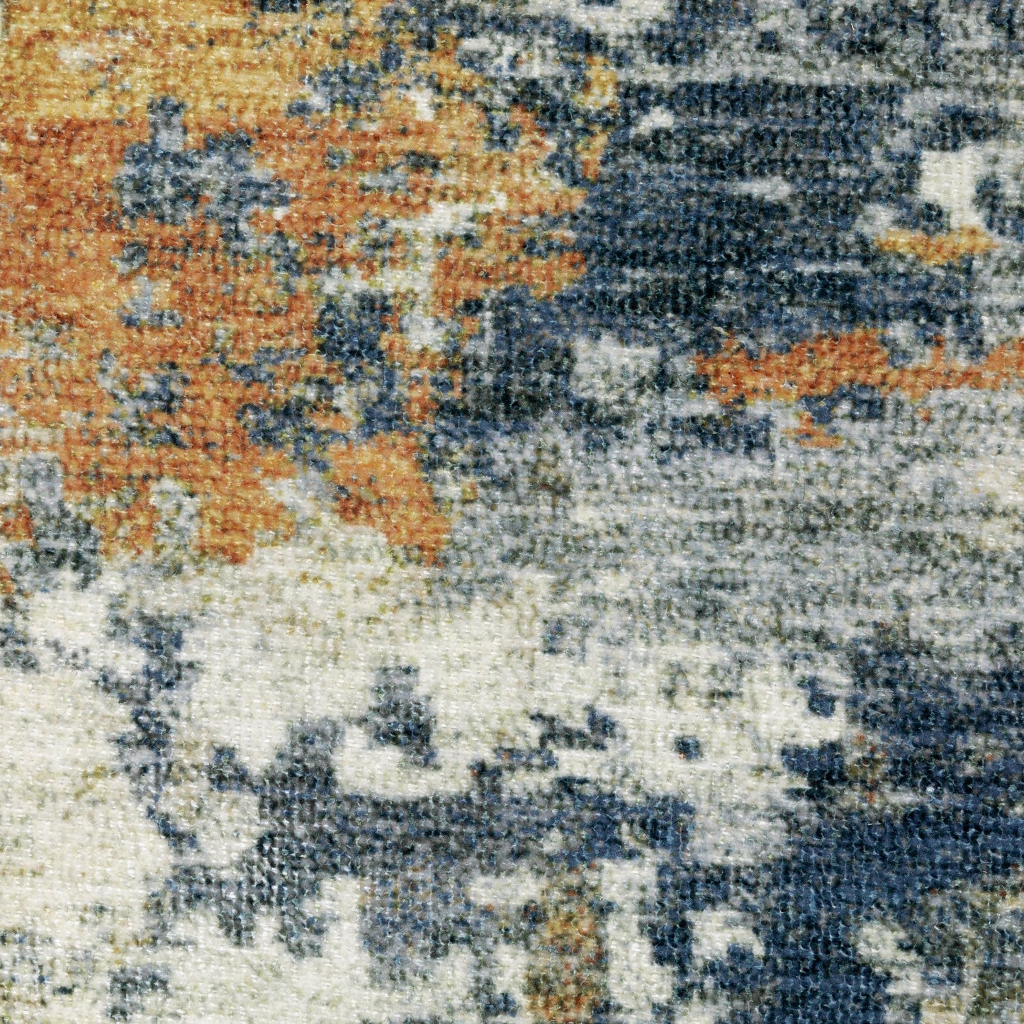 Tapis d'intérieur contemporain lavable et abstrait orange/bleu de Vista Home Marissa