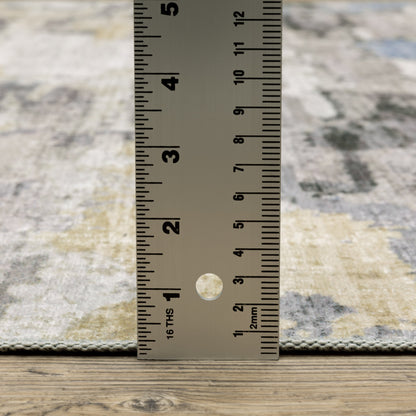 Tapis d'intérieur lavable abstrait gris/bleu de Vista Home Marissa