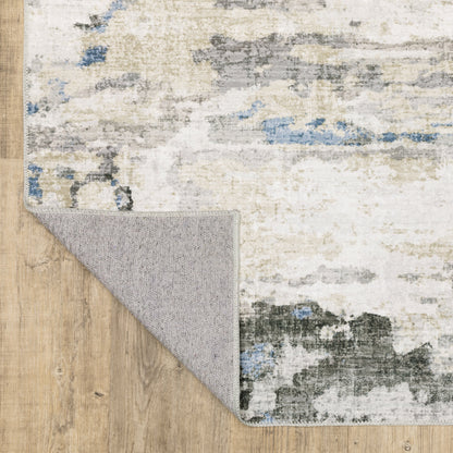 Tapis d'intérieur lavable abstrait gris/bleu de Vista Home Marissa