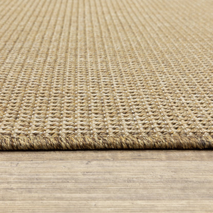 Tapis d'intérieur/extérieur texturé uni marron clair Style Haven Veranda