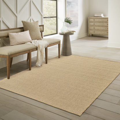 Tapis d'intérieur/extérieur texturé uni marron clair Style Haven Veranda