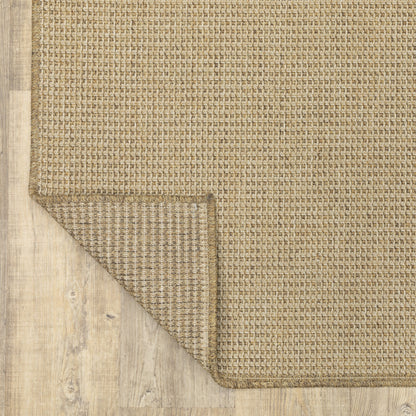 Tapis d'intérieur/extérieur texturé uni marron clair Style Haven Veranda