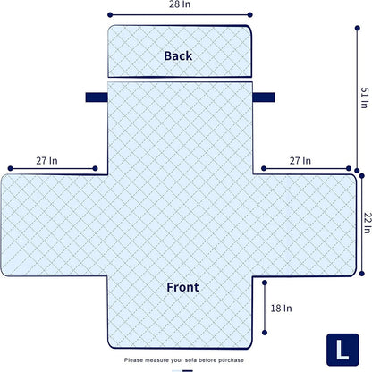 Housse de protection réversible et antidérapante pour fauteuil inclinable Subrtex - Grande taille