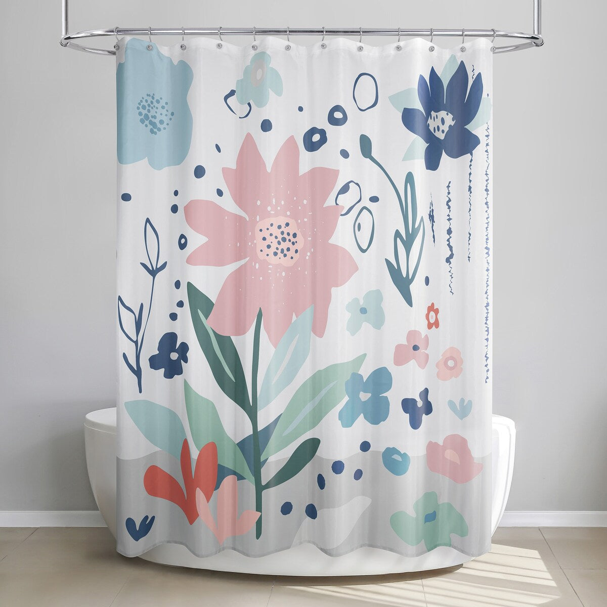 Rideau de douche à fleurs d'été