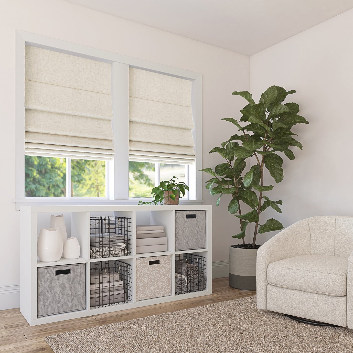 Store romain texturé occultant total sans fil Sun Zero Somerton