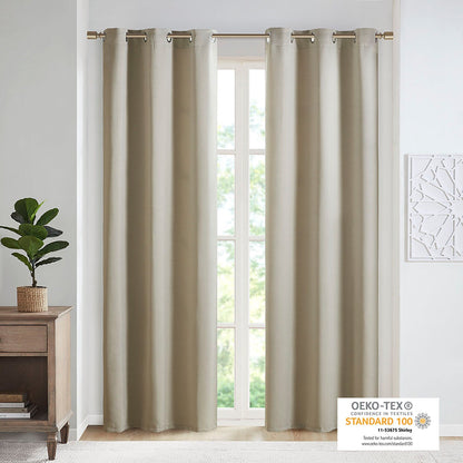 Paire de rideaux occultants à œillets SunSmart Brent, unis et à triple tissage