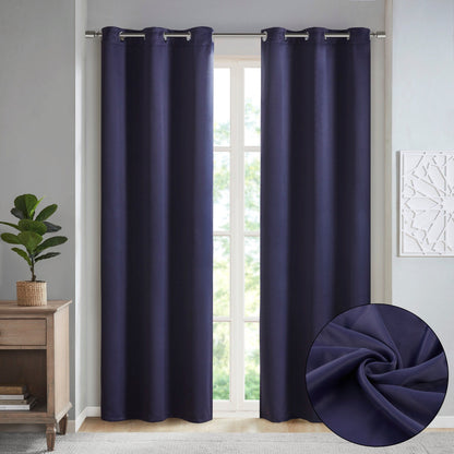 Paire de rideaux occultants à œillets SunSmart Brent, unis et à triple tissage