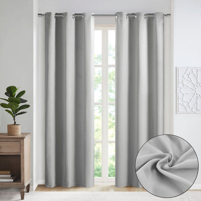 Paire de rideaux occultants à œillets SunSmart Brent, unis et à triple tissage